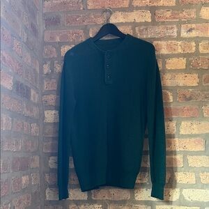American Eagle Outfitters Dark Green Henley Sweater